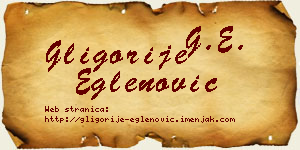 Gligorije Eglenović vizit kartica